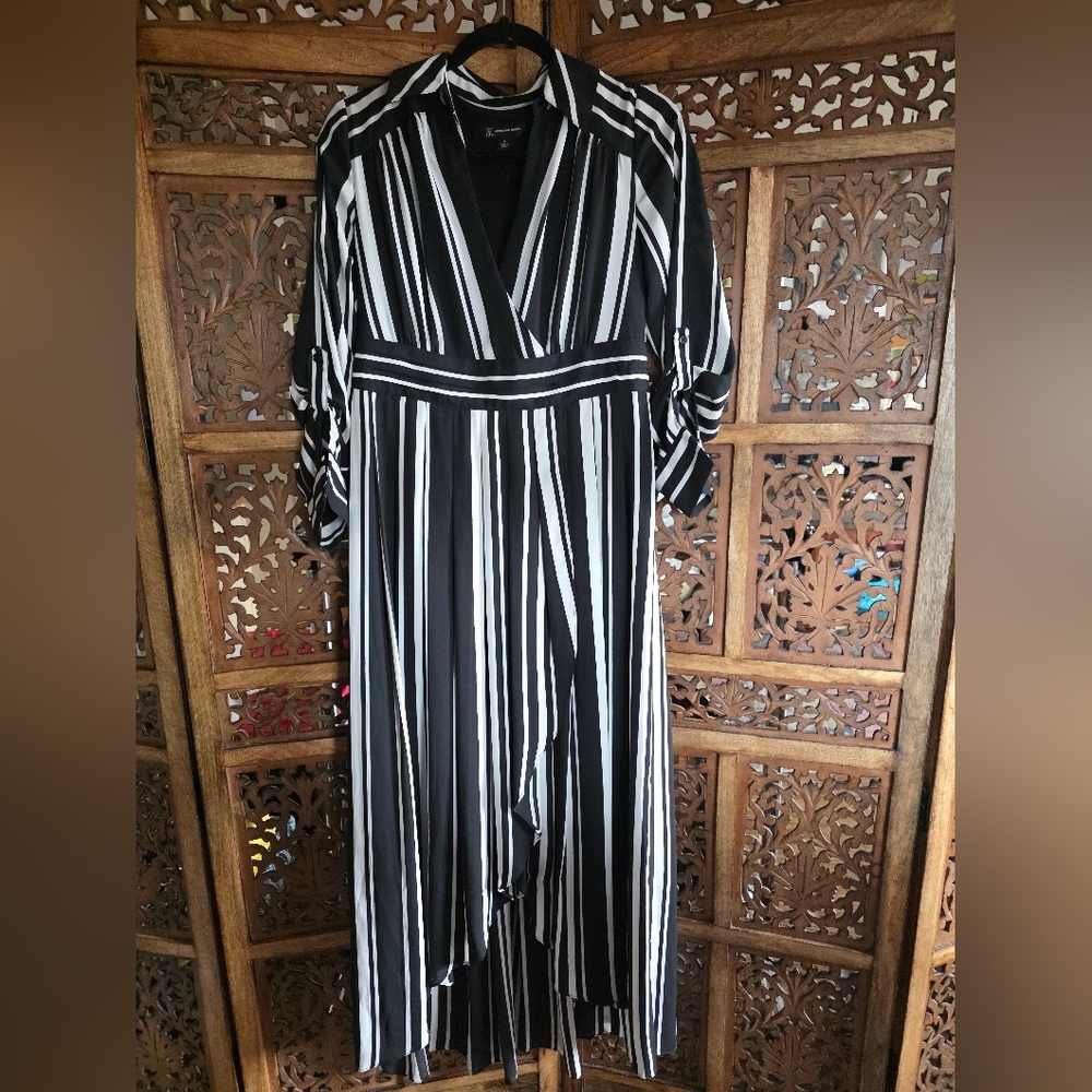 INC International Concepts Black and White Striped Dress